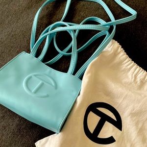 Telfar mini blue bag
